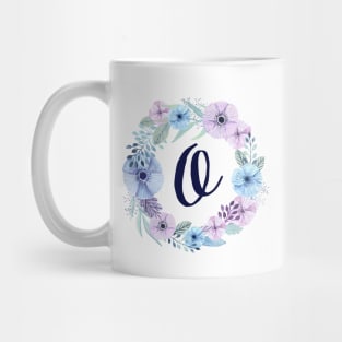 Floral Monogram O Icy Winter Blossoms Mug